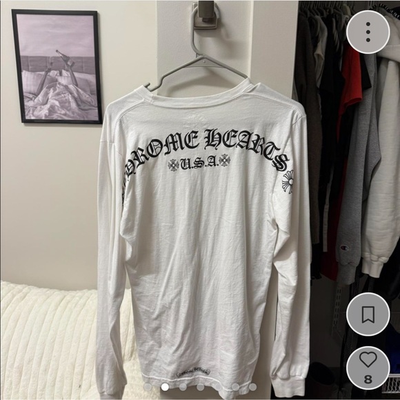 Chrome Hearts long sleeve white shirt. Size medium.